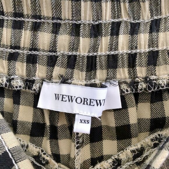 WE WORE WHAT Gingham Button-Up Shirt & Pants Pajama Set XXS Size - Picture 11 of 14